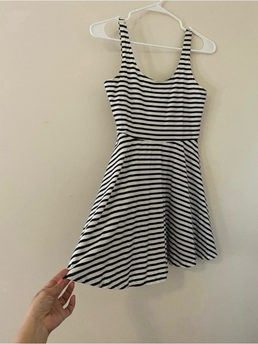 Victoria's Secret PINK Black & White Striped Sleeveless Mini Dress - Picture 2 of 7